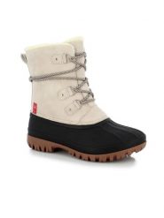 Kimberfeel Kozaki zimowe "Hortence" w kolorze kremowo-czarnym rozmiar: 36. Brązowe kozaki damskie Kimberfeel, na zimę, z materiału, bez obcasa, bez zapięcia. Za 208.99 zł.