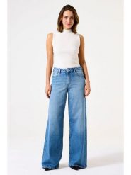 Garcia Dżinsy "Celia" - Wide fit - w kolorze niebieskim rozmiar: W25/L32. Niebieskie jeansy damskie Garcia, z podwyższonym stanem. Za 244.95 zł.