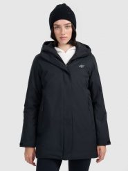 4F Parka zimowa membrana 8000 damska - czarna M. Czarne parki damskie 4F, na zimę, m, bez kaptura. Za 499.99 zł.