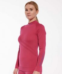Bluza damska z wełną merino Brubeck THERMO WOOL by Pustelnik. Czerwone bluzy damskie Brubeck, na zimę, xl, bez wzorów, z dzianiny, bez kaptura. Za 243.99 zł.