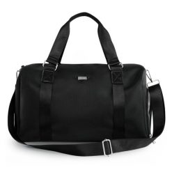 Torba podróżna damska weekendowa Solier FB51 Rimma czarna. Czarne torby na laptopa Solier, bez wzorów, z materiału. Za 199.99 zł.