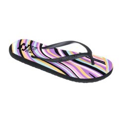 Japonki plażowe damskie Billabong Dama stripes. Czarne klapki damskie Billabong, bez wzorów, bez obcasa, bez zapięcia. Za 39.99 zł.