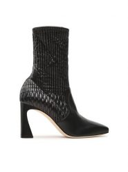 Alberta Ferretti Botki 22251A6102 8011 Czarny. Czarne botki damskie Alberta Ferretti, ze skóry, bez obcasa, na słupku, bez zapięcia. Za 3,139.00 zł.
