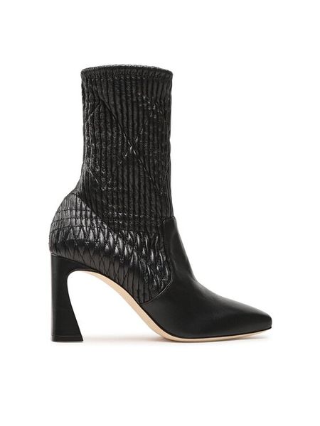 Alberta Ferretti Botki 22251A6102 8011 Czarny. Czarne botki damskie Alberta Ferretti, ze skóry, bez obcasa, na słupku, bez zapięcia. Za 2,399.00 zł.