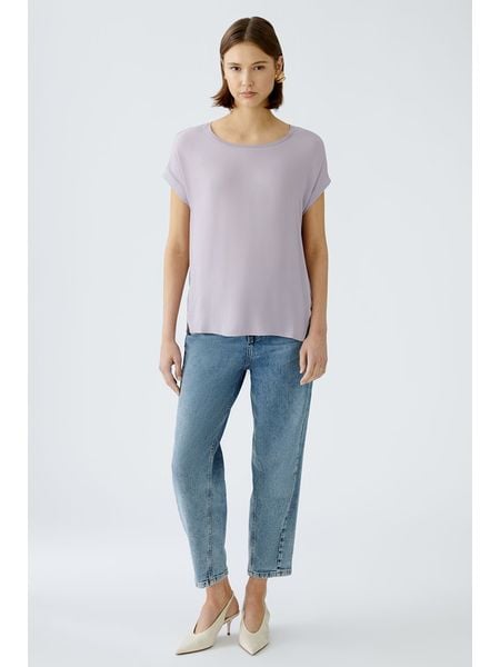 Oui Koszulka w kolorze fioletowym rozmiar: 38. Różowe bluzki damskie Oui, bez wzorów, z wiskozy, bez kołnierzyka, bez ramiączek. Za 82.99 zł.