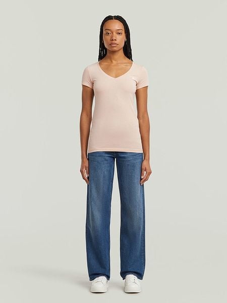 G-Star Koszulka "Base V" w kolorze jasnoróżowym rozmiar: M. Różowe koszulki damskie G-Star, m, bez wzorów, z bawełny, bez kołnierzyka, bez ramiączek. Za 83.42 zł.