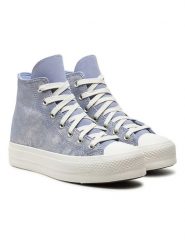 Converse Skórzane sneakersy "Chuck Taylor Lift" w kolorze srebrno-fioletowym rozmiar: 41. Różowe obuwie sportowe damskie Converse, za kostkę, bez zapięcia. Za 333.81 zł.