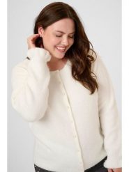 KAFFE curve Kardigan "Cirsten" w kolorze kremowym rozmiar: L. Brązowe kardigany damskie KAFFE curve, l, bez wzorów. Za 126.99 zł.