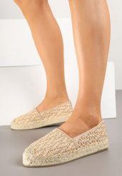 Beżowe Espadryle z Ozdobną Plecionką Nimilithae. Brązowe espadryle damskie Born2be, bez wzorów, z jeansu, bez obcasa, na płaskiej podeszwie. Za 79.99 zł.