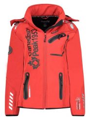 Canadian Peak Kurtka softshellowa "Reinak" w kolorze czerwonym rozmiar: L. Czerwone kurtki sportowe damskie Canadian Peak, l, bez wzorów, bez kaptura. Za 211.31 zł.