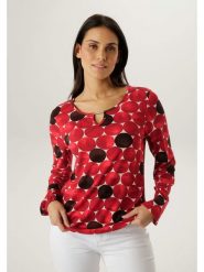 Aniston Koszulka w kolorze czerwono-czarnym rozmiar: 40. Czerwone bluzki damskie Aniston, bez wzorów, bez kołnierzyka, bez ramiączek. Za 126.99 zł.