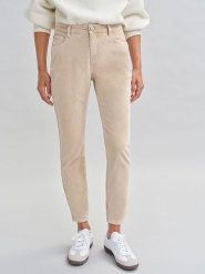 OPUS Spodnie w kolorze beżowym rozmiar: 42/L28. Brązowe rurki damskie Opus, z aplikacjami, z materiału. Za 143.99 zł.