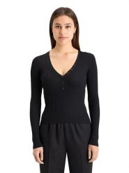 Scotch & Soda Koszulka w kolorze czarnym rozmiar: S. Czarne bluzki damskie Scotch & Soda, s, bez wzorów, prążkowane, bez kołnierzyka, bez ramiączek. Za 166.88 zł.