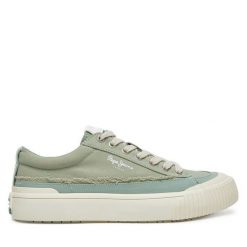 Tenisówki Pepe Jeans. Zielone trampki damskie Pepe Jeans, bez wzorów, z jeansu, bez zapięcia. Za 209.99 zł.