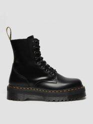 Dr. Martens Skórzane botki w kolorze czarnym rozmiar: 43. Czarne botki damskie Dr Martens, bez obcasa, na platformie, bez zapięcia. Za 782.95 zł.