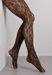 Brązowe Rajstopy Koronkowe w Eleganckim Stylu Fihanoriel. Brązowe komplety bielizny Renee, bez wzorów, z koronki. Za 19.99 zł.