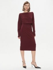 Pinko Sukienka codzienna Bolt 102291 A1CT Bordowy Regular Fit. Czerwone sukienki damskie Pinko, bez wzorów, z wiskozy, bez ramiączek. Za 779.99 zł.
