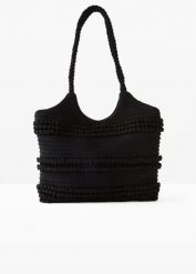 Bawełniana torba shopper o strukturalnym wyglądzie. Czerwone shopper bag bonprix, bez wzorów, z bawełny, bez dodatków. Za 54.99 zł.