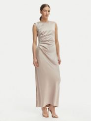 Rinascimento Sukienka wieczorowa CFC0127548003 Beżowy Regular Fit. Brązowe sukienki damskie Rinascimento, bez wzorów, z syntetyku, wizytowe, bez ramiączek. Za 799.99 zł.