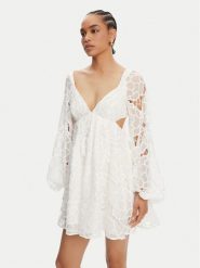 BARDOT Sukienka koktajlowa 59858DB1 Biały Regular Fit. Białe sukienki damskie Bardot, bez wzorów, z bawełny, wizytowe, bez ramiączek. Za 879.99 zł.