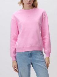Bluza w paski z haftem - pastelowy róż. Czerwone bluzy damskie Reserved, l, bez wzorów, z bawełny, bez kaptura. Za 89.99 zł.
