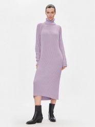 YAS Sukienka dzianinowa Mavi 26028660 Fioletowy Regular Fit. Fioletowe sukienki damskie YAS, bez wzorów, z bawełny, bez ramiączek. Za 159.99 zł.