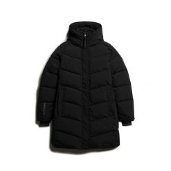 Parka dla kobiet Superdry City Chevron. Czarne parki damskie Superdry, na zimę, bez kaptura. Za 767.95 zł.