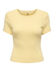 ONLY Koszulka w kolorze żółtym rozmiar: XS. Żółte bluzki damskie Only, xs, bez wzorów, z bawełny, bez kołnierzyka, bez ramiączek. Za 60.99 zł.