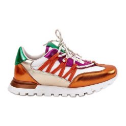 Skórzane Półbuty Sneakersy Damskie Artiker 56C1737 Multikolor wielokolorowe. Półbuty damskie bez wzorów, ze skóry, bez obcasa, bez zapięcia. Za 379.85 zł.