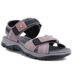 Skórzane sandały damskie sportowe lawendowe Unisoft 126. Fioletowe sandały damskie Unisoft, bez wzorów, ze skóry, bez obcasa, bez zapięcia. Za 159.99 zł.