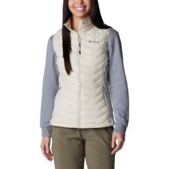 Kamizelka turystyczna damska Columbia Powder Pass Vest. Białe kamizelki damskie Columbia, s, bez wzorów, z nylonu, bez kaptura. Za 279.99 zł.