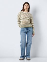 Noisy may Sweter "Jola" w kolorze khaki rozmiar: XL. Brązowe swetry klasyczne damskie Noisy may, xl, bez kołnierzyka. Za 48.28 zł.