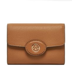 Portfel Tory Burch. Brązowe portfele damskie Tory Burch, bez wzorów. Za 569.99 zł.