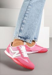 Różowe Sneakersy w Stylu Kultowych Tenisówek Tultia. Czerwone obuwie sportowe damskie Born2be, na lato, z jeansu, bez zapięcia, tenisowe. Za 89.99 zł.