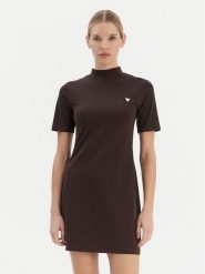 Guess Sukienka codzienna V6RK04 J1314 Brązowy Regular Fit. Brązowe sukienki damskie Guess, z aplikacjami, z bawełny, bez ramiączek. Za 269.99 zł.