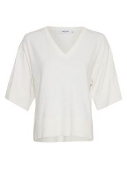 MOSS COPENHAGEN Sweter "Eslina Rachelle" w kolorze białym rozmiar: S/M. Białe swetry klasyczne damskie Moss Copenhagen, m, bez kołnierzyka. Za 96.37 zł.