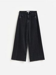 Jeansy wide leg soft - czarny. Czarne jeansy damskie Reserved. Za 139.99 zł.