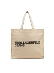 KARL LAGERFELD Torebka A1W50002 Beżowy. Brązowe shopper bag KARL LAGERFELD, bez wzorów, z materiału, bez dodatków. Za 189.99 zł.