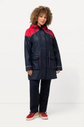 Damskie Kurtka przeciwdeszczowa HYPRAR hydrofobowa kaptur. Niebieskie kurtki damskie Ulla Popken, plus size, bez wzorów, z bawełny, z kapturem. Za 679.99 zł.