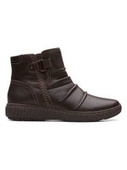 Clarks Skórzane botki "Caroline Orchid" w kolorze brązowym rozmiar: 39,5. Brązowe botki damskie Clarks, bez obcasa, bez zapięcia. Za 202.50 zł.