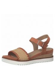 S.Oliver Sandały w kolorze jasnobrązowym na koturnie rozmiar: 37. Brązowe sandały damskie S.Oliver, bez wzorów, z otwartym noskiem, bez obcasa, na koturnie, bez zapięcia. Za 106.87 zł.