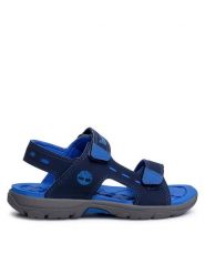 Timberland Sandały Moss Jump 2 Strap Sandal TB0A1X44019 Granatowy. Niebieskie sandały chłopięce Timberland, z nubiku, bez zapięcia. Za 169.99 zł.