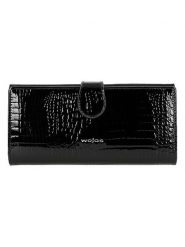 Wojas Skórzany portfel w kolorze czarnym - 19 x 9 x 3 cm rozmiar: onesize. Czarne portfele damskie Wojas, bez wzorów, z materiału. Za 196.70 zł.