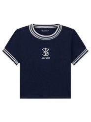 Guess T-Shirt J6YI26 K4425 Granatowy Regular Fit. Niebieskie koszulki i t-shirty dziewczęce Guess, z aplikacjami, z bawełny, bez kołnierzyka, bez ramiączek. Za 114.99 zł.