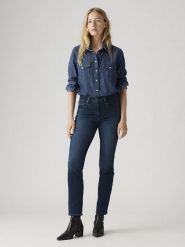 Levi's Dżinsy - Straight fit - w kolorze granatowym rozmiar: W26/L32. Niebieskie jeansy damskie Levi's, z podwyższonym stanem. Za 262.91 zł.