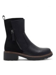 Clara Barson Botki WS5658-07 Czarny. Czarne botki damskie Clara Barson, z materiału, bez obcasa, na płaskiej podeszwie, bez zapięcia. Za 159.99 zł.