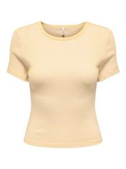 ONLY Koszulka w kolorze żółtym rozmiar: L. Żółte bluzki damskie Only, l, bez wzorów, z bawełny, bez kołnierzyka, bez ramiączek. Za 60.99 zł.