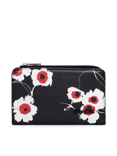Desigual Portfel 25SAYP12 Czarny. Czarne portfele damskie Desigual, bez wzorów, ze skóry. Za 199.99 zł.