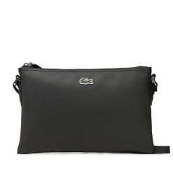 Torebka Lacoste. Czarne listonoszki damskie Lacoste, bez wzorów, bez dodatków. Za 349.99 zł.
