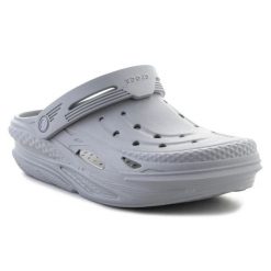 Klapki Crocs Off Grid Clog 209501-007 szare. Szare klapki damskie bez wzorów, bez obcasa, bez zapięcia. Za 374.47 zł.
